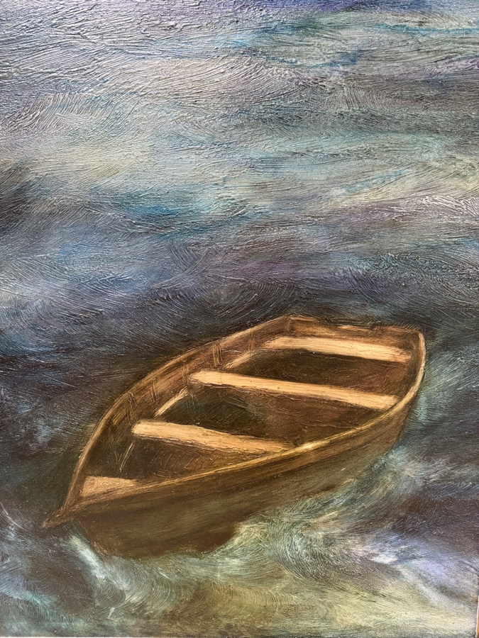 Just Added - Gerrit Greve (1948-2024, Cardiff by the Sea, CA) Original Acrylic Painting On Canvas Titled “Elegy #3: Inner Light” Matching Frame with Carbon Transfers Signed Lower Left And Verso Dated 1998 40” X 48” Framed: 46.5” x 54.5” Retails $6,000 [Photo 3]