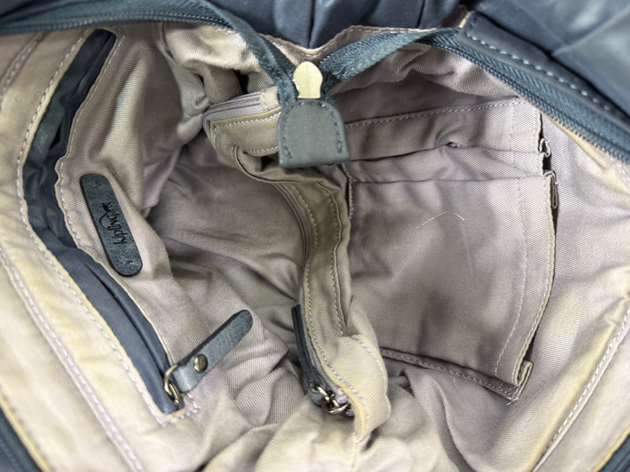 Navy Blue Kipling Hobo Bag With Monkey Charm 14'W x 12'H [Photo 5]