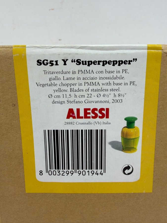 Alessi 'Superpepper' Vegetable Chopper Designed By Stefano Giovannoni [Photo 3]