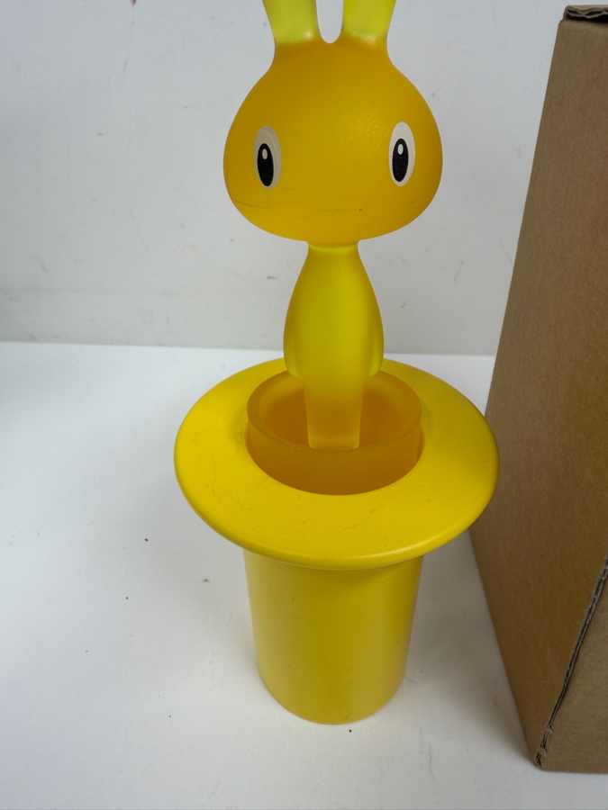(2) Vintage Alessi Magic Bunny Toothpick Holders, Designed By Stefano Giovannoni In 1998, One Blue (New In Box) And One Yellow 
 [Photo 5]