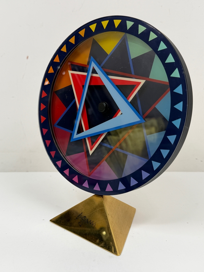 Limited Edition 74/250 Movado Love Star Desk Clock Designed By Kinetic Artist Yaacov Agam In 1989 8'H [Photo 5]