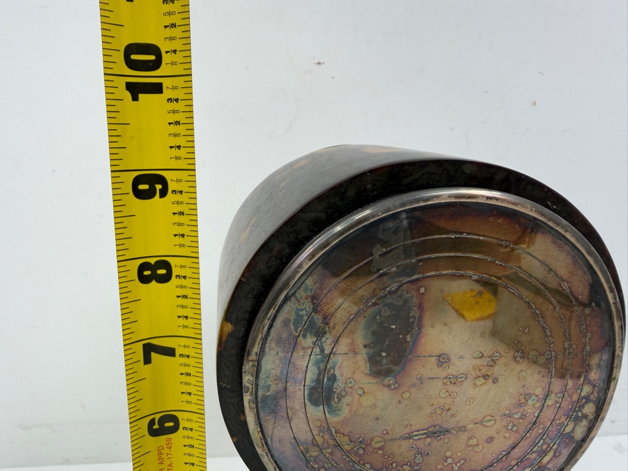 Antique Tortoiseshell And Sterling Balloon Mantle Clock - Needs Servicing 9'H X 5'W [Photo 15]