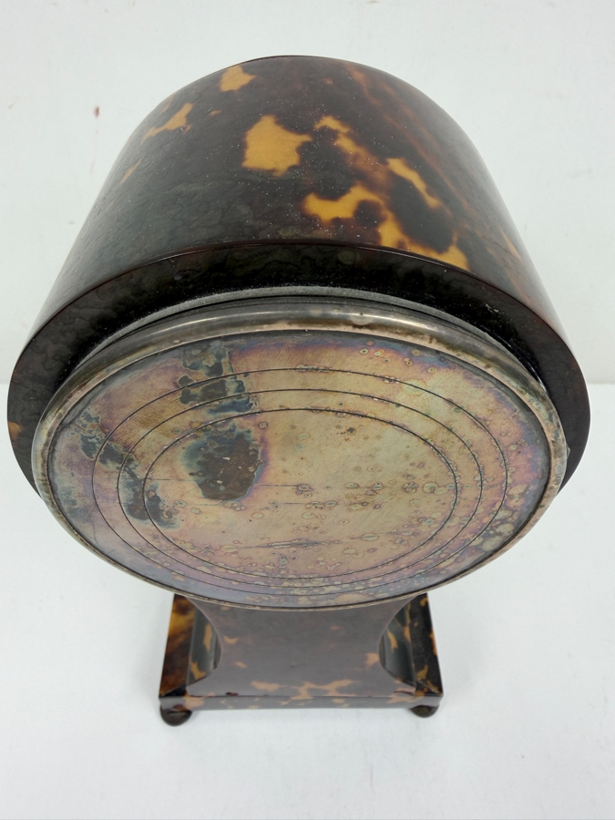 Antique Tortoiseshell And Sterling Balloon Mantle Clock - Needs Servicing 9'H X 5'W [Photo 13]