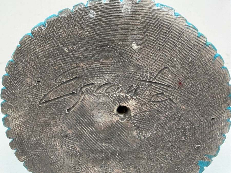 Handmade Signed Terracotta Folk Art Sculpture Of A Woman In Traditional Dress 7'H [Photo 5]