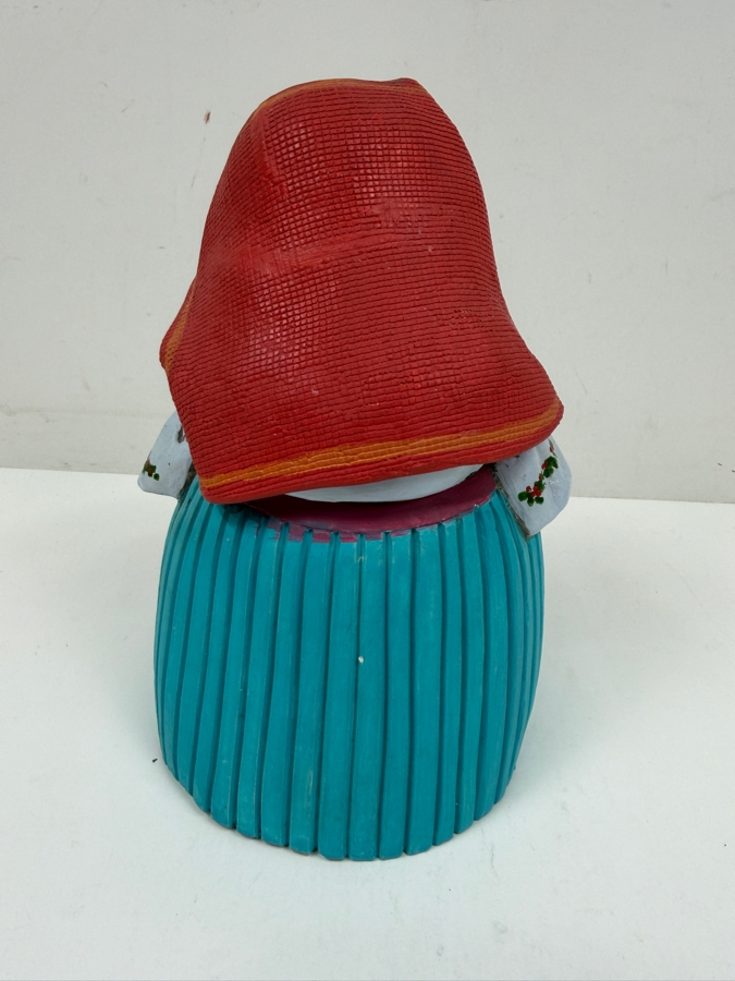 Handmade Signed Terracotta Folk Art Sculpture Of A Woman In Traditional Dress 7'H [Photo 3]