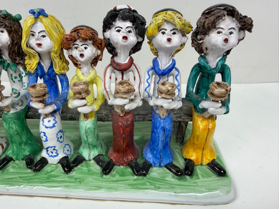 Original Signed Menorah Ceramic Sculpture By Dino Bencini With COA Made In Italy 14'W x 6'H [Photo 6]