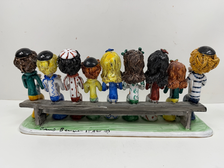 Original Signed Menorah Ceramic Sculpture By Dino Bencini With COA Made In Italy 14'W x 6'H [Photo 7]