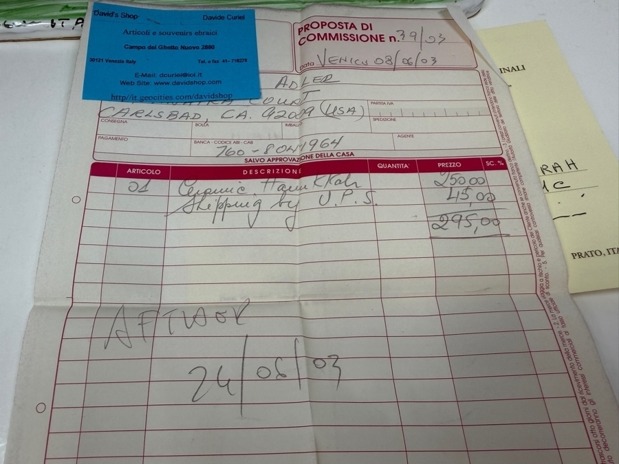 Original Signed Menorah Ceramic Sculpture By Dino Bencini With COA Made In Italy 14'W x 6'H [Photo 11]