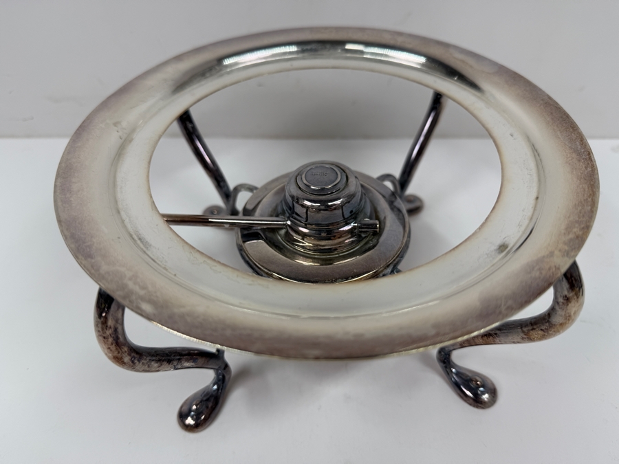 Antique Silver Plated Rowell Oxford Tea Kettle With Warmer Stand And Burner 12.5'H [Photo 6]