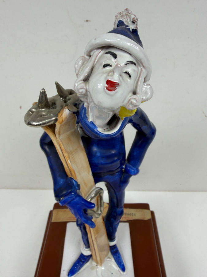 Italian Ceramic Art Sculpture Bourbon Whiskey Trophy Celebrating Skiing Excellence And A Toast To Kentucky's Famous Firsts 12'H [Photo 2]