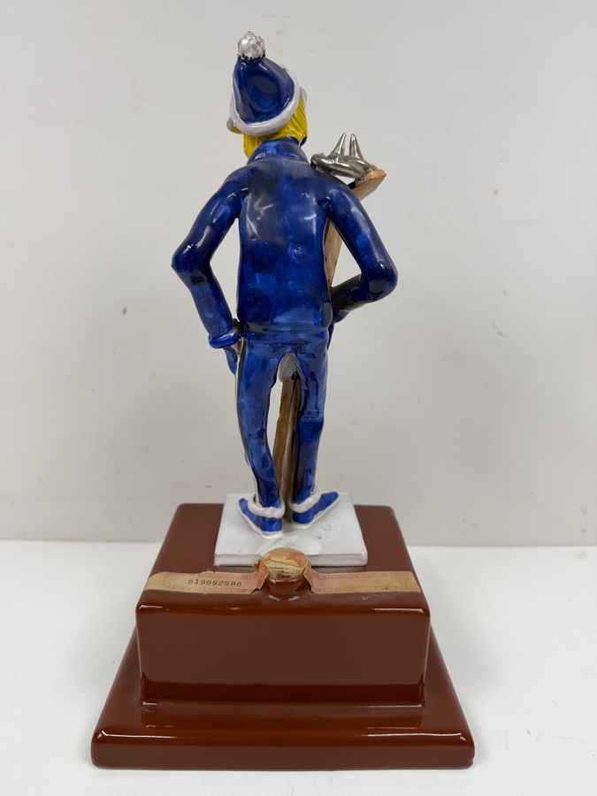 Italian Ceramic Art Sculpture Bourbon Whiskey Trophy Celebrating Skiing Excellence And A Toast To Kentucky's Famous Firsts 12'H [Photo 4]