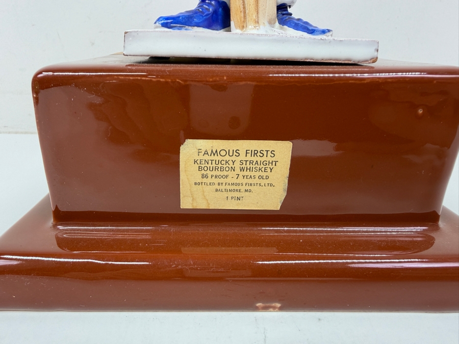 Italian Ceramic Art Sculpture Bourbon Whiskey Trophy Celebrating Skiing Excellence And A Toast To Kentucky's Famous Firsts 12'H [Photo 3]