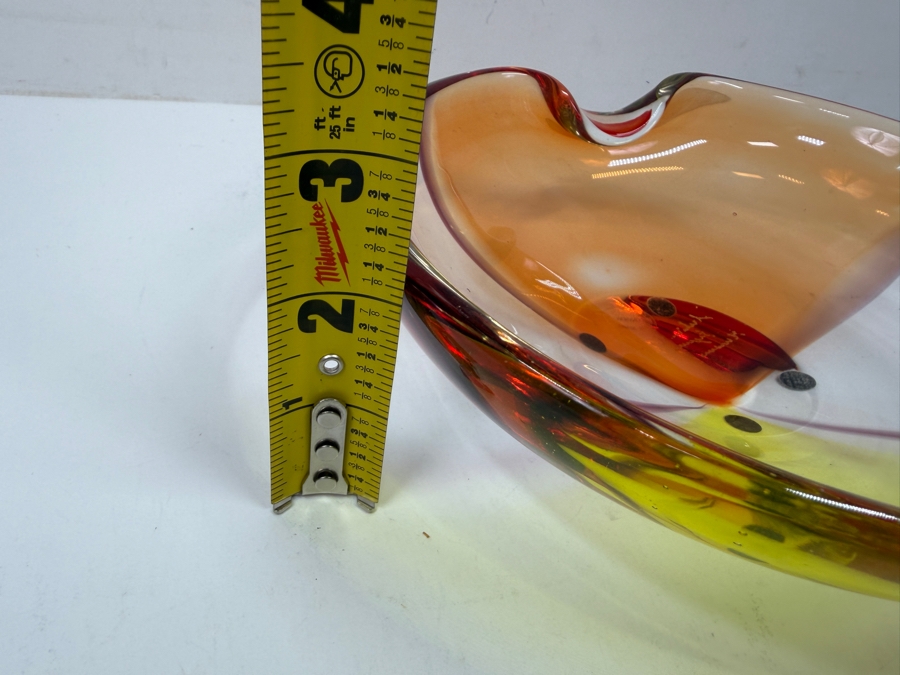 Archimede Seguso Signed Artistic Murano Glass Ashtray Mid Century Modern Italian Design Statement Piece 8'W X 3'H [Photo 10]