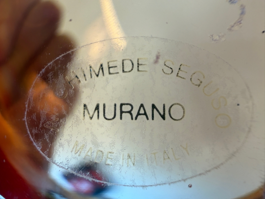 Archimede Seguso Signed Artistic Murano Glass Ashtray Mid Century Modern Italian Design Statement Piece 8'W X 3'H [Photo 5]