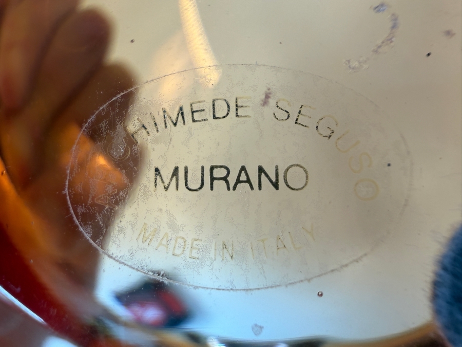 Archimede Seguso Signed Artistic Murano Glass Ashtray Mid Century Modern Italian Design Statement Piece 8'W X 3'H [Photo 4]