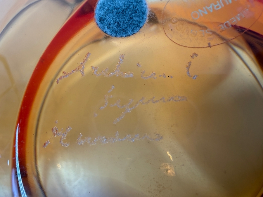 Archimede Seguso Signed Artistic Murano Glass Ashtray Mid Century Modern Italian Design Statement Piece 8'W X 3'H [Photo 7]