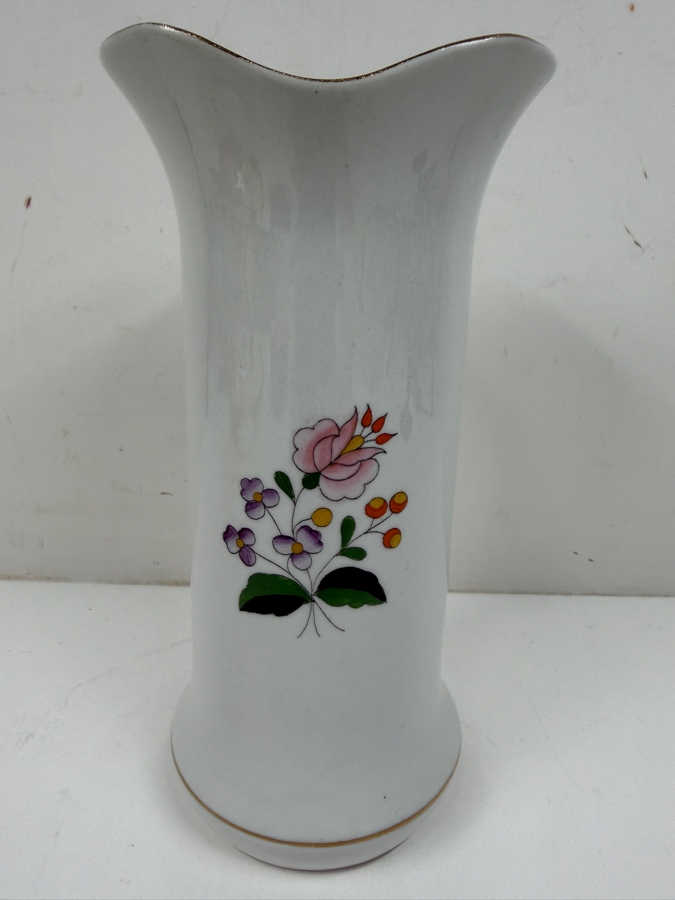 Vintage Hand-Painted Hungarian Porcelain Vase 8'H
 [Photo 3]