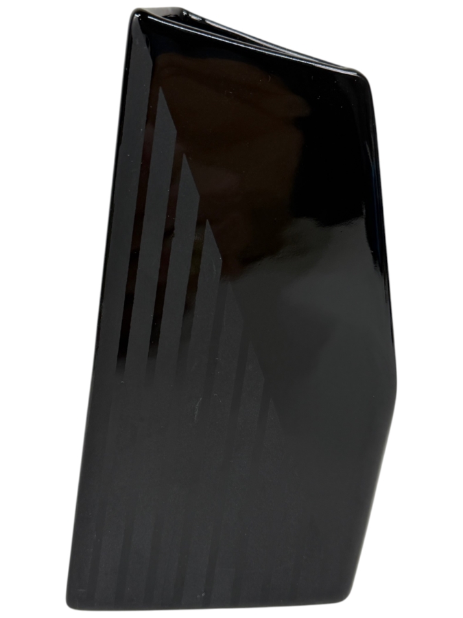 Daniel Hechter Black Ceramic Vase From Japan 6.5'H