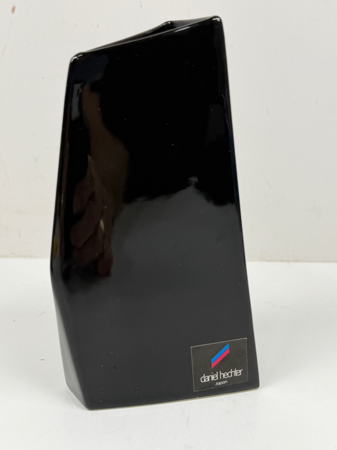 Daniel Hechter Black Ceramic Vase From Japan 6.5'H [Photo 4]