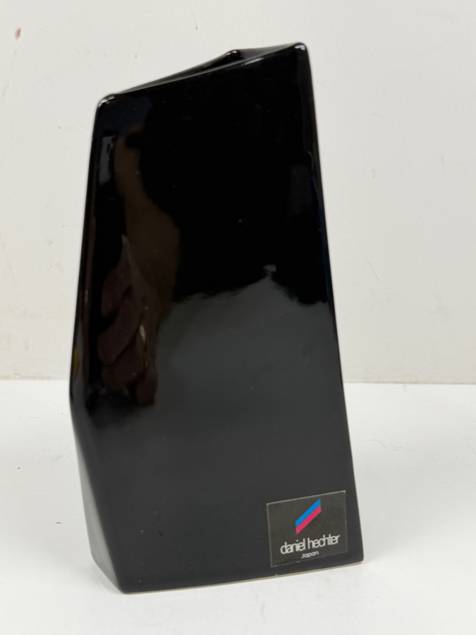 Daniel Hechter Black Ceramic Vase From Japan 6.5'H [Photo 5]