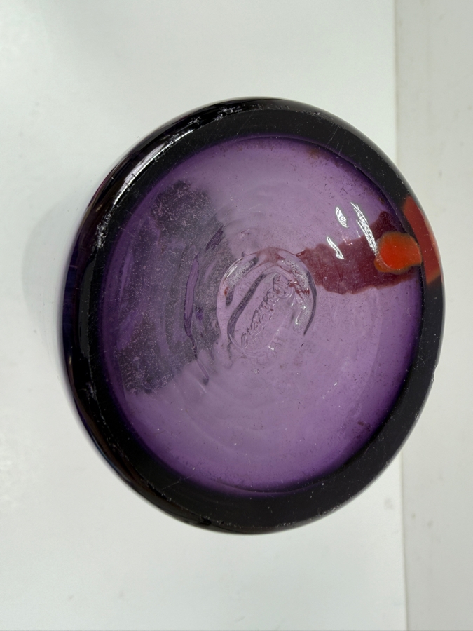 Robert Wynne Of Denizen Glass Design Studio Purple Art Glass Vase 10'H [Photo 5]