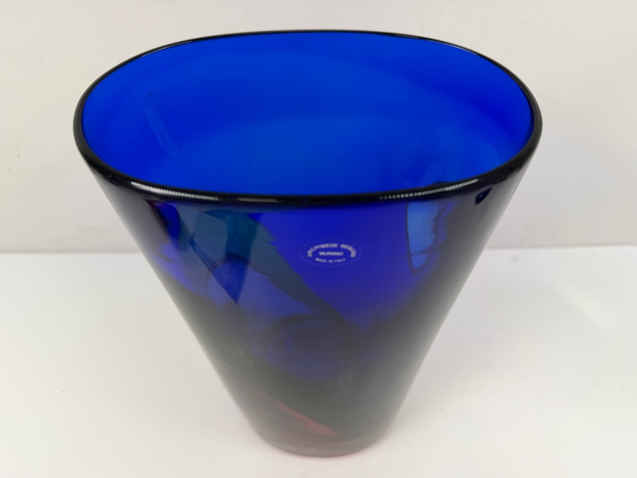 Large Murano Carnevale Art Glass Vase by Vetreria Archimede Seguso Italy 1980s 6.75'W X 11.25'H Purchased For $1,266 [Photo 6]