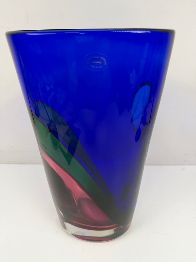 Large Murano Carnevale Art Glass Vase by Vetreria Archimede Seguso Italy 1980s 6.75'W X 11.25'H Purchased For $1,266 [Photo 2]