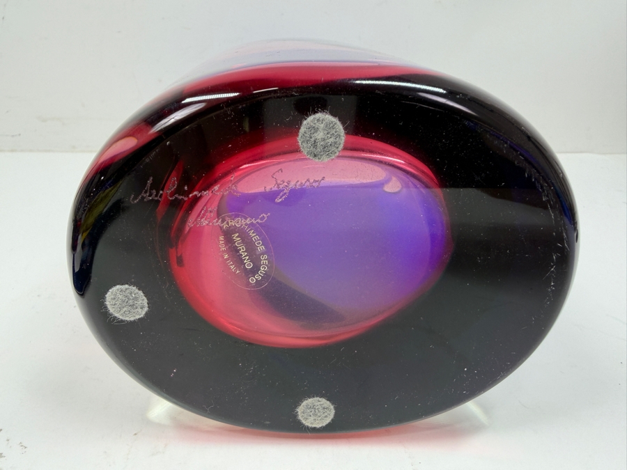 Large Murano Carnevale Art Glass Vase by Vetreria Archimede Seguso Italy 1980s 6.75'W X 11.25'H Purchased For $1,266 [Photo 9]