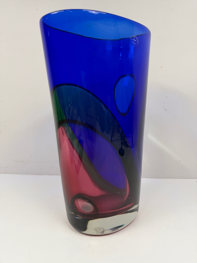 Large Murano Carnevale Art Glass Vase by Vetreria Archimede Seguso Italy 1980s 6.75'W X 11.25'H Purchased For $1,266 [Photo 3]