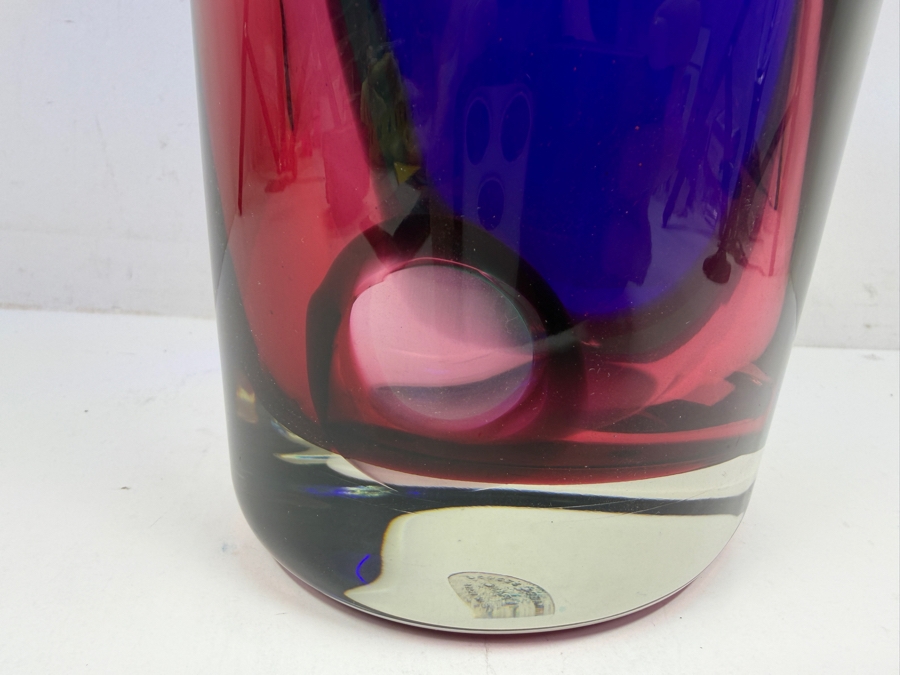 Large Murano Carnevale Art Glass Vase by Vetreria Archimede Seguso Italy 1980s 6.75'W X 11.25'H Purchased For $1,266 [Photo 4]