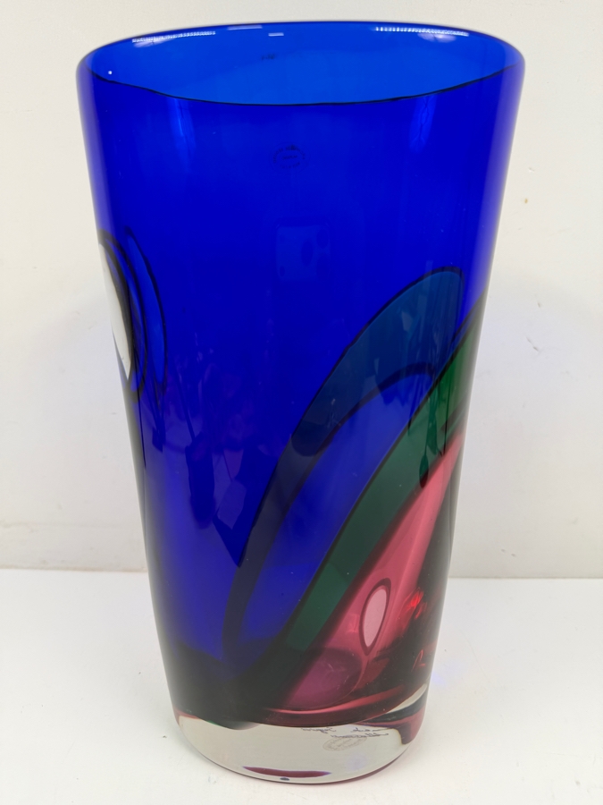 Large Murano Carnevale Art Glass Vase by Vetreria Archimede Seguso Italy 1980s 6.75'W X 11.25'H Purchased For $1,266 [Photo 8]