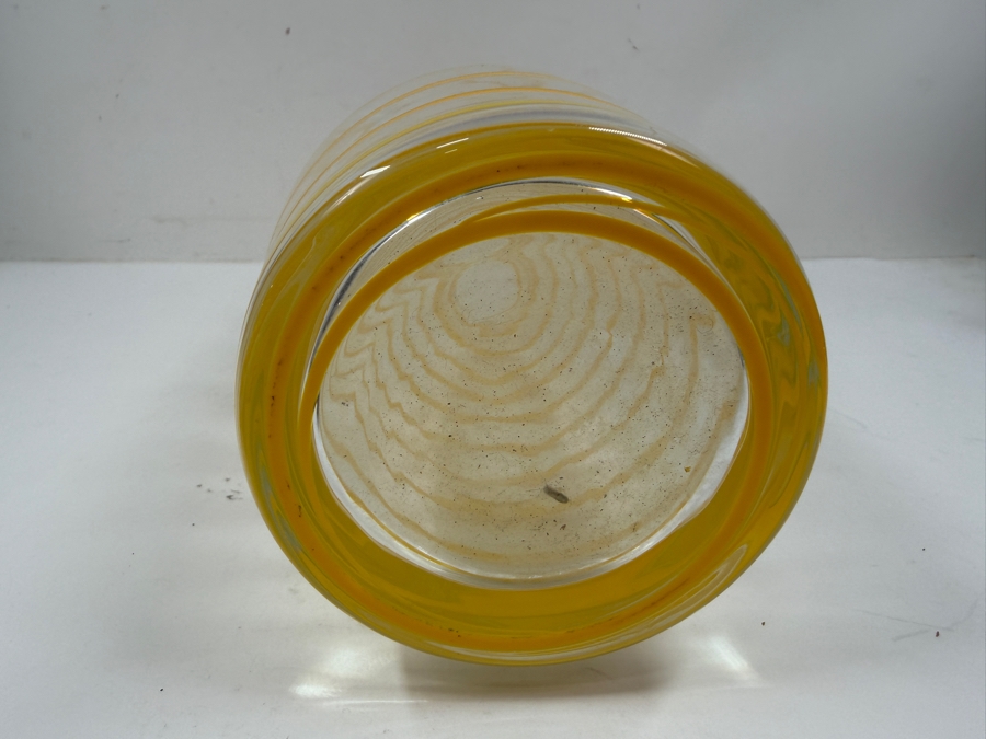 Art Glass Vase With Yellow Swirl 16'H [Photo 5]
