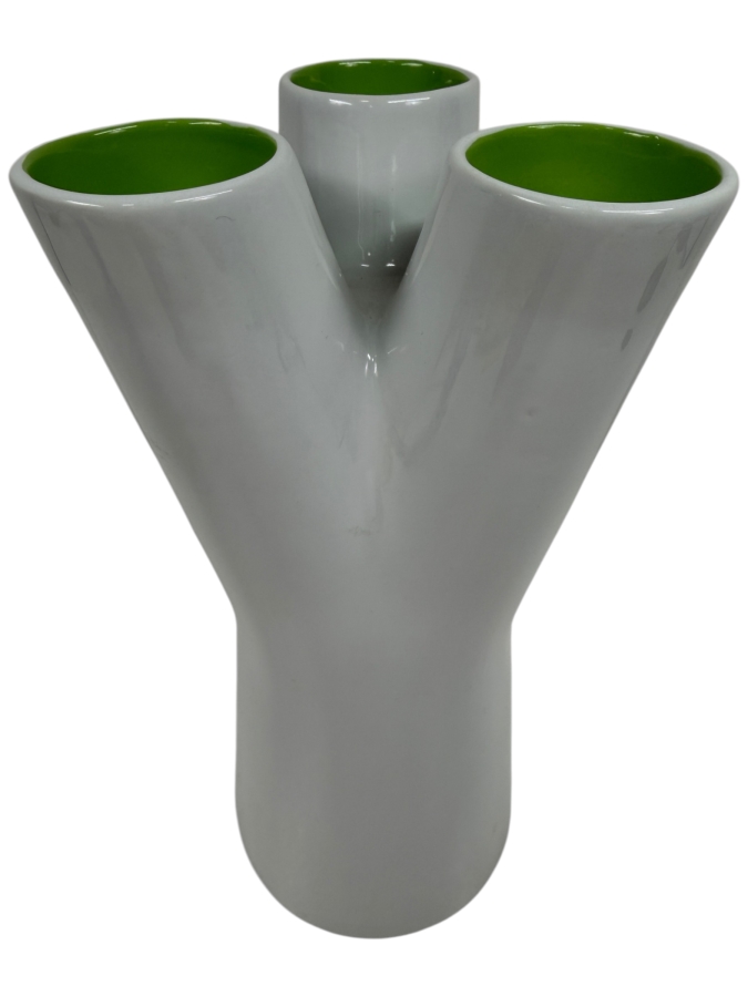 White Porcelain Sagaform Multifunctional Vase/Candleholder Designed By Jon Eliasson 10'H
