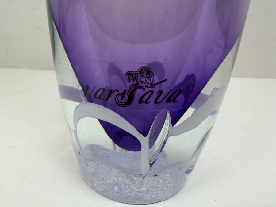 Vintage Signed Hand-Blown Art Glass Vase By Adam Jablonski For Varsava 11'H [Photo 6]