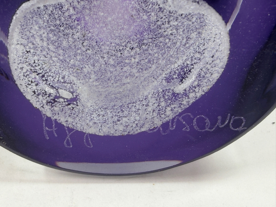 Vintage Signed Hand-Blown Art Glass Vase By Adam Jablonski For Varsava 11'H [Photo 8]