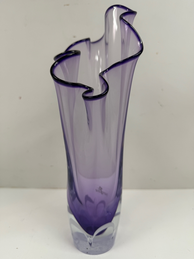 Vintage Signed Hand-Blown Art Glass Vase By Adam Jablonski For Varsava 11'H [Photo 3]