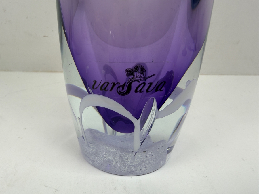 Vintage Signed Hand-Blown Art Glass Vase By Adam Jablonski For Varsava 11'H [Photo 5]