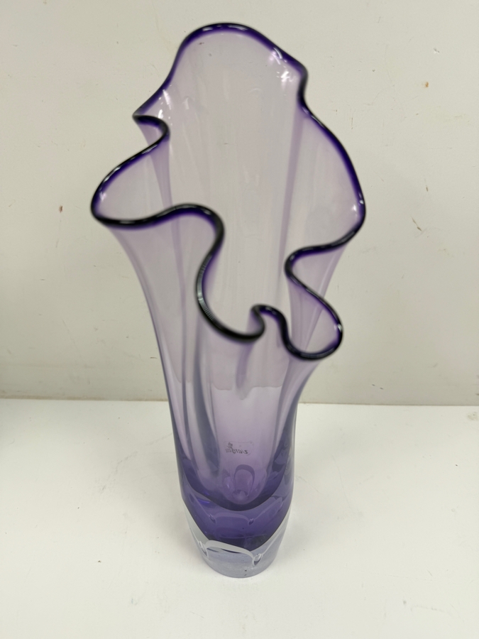 Vintage Signed Hand-Blown Art Glass Vase By Adam Jablonski For Varsava 11'H [Photo 2]