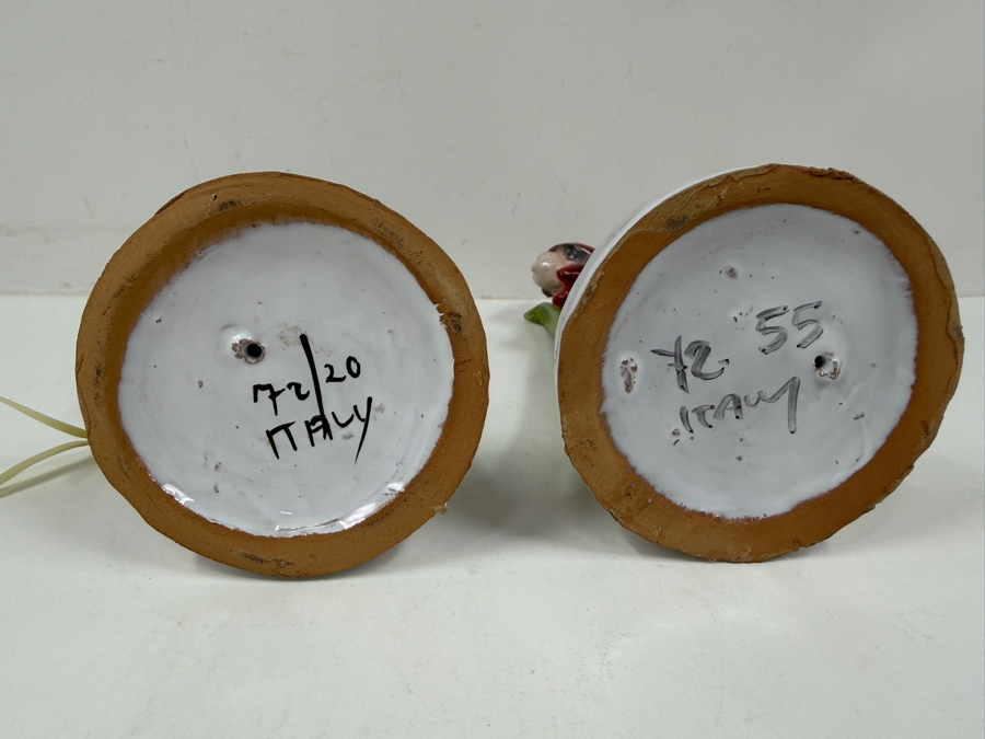 Vintage Hand Painted TP Ceramiche Ceramic Skier Couple Figurines Signed by Poli Cesare Made In Italy With Original Tags 8.5'H [Photo 8]