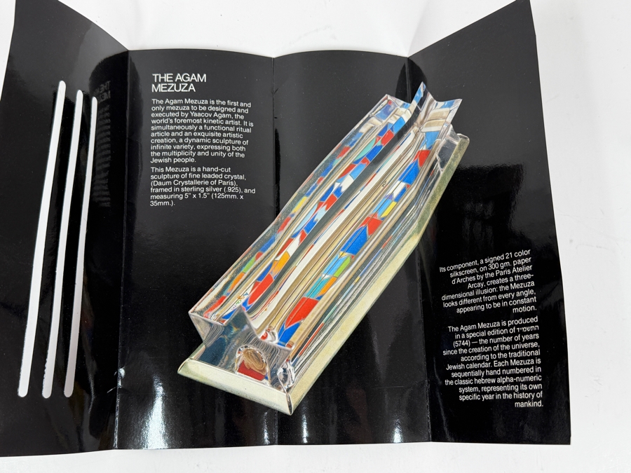 Limited Edition Daum Judaica Mezuzah Designed By Israeli Artist Yaacov Agam Made in Israel 5'H [Photo 7]