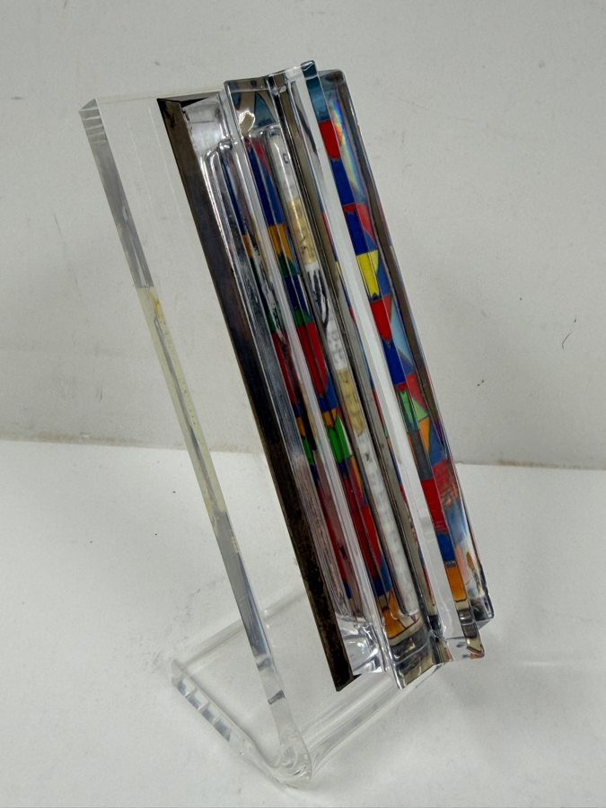 Limited Edition Daum Judaica Mezuzah Designed By Israeli Artist Yaacov Agam Made in Israel 5'H [Photo 3]