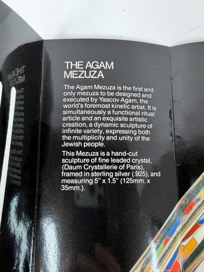 Limited Edition Daum Judaica Mezuzah Designed By Israeli Artist Yaacov Agam Made in Israel 5'H [Photo 8]