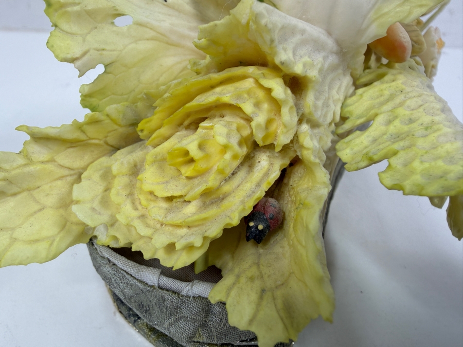Chinese Carved Polychrome Bone Figurine Depicting A Grasshopper Resting On A Cabbage Leaf 8'W x 3.5'H [Photo 9]