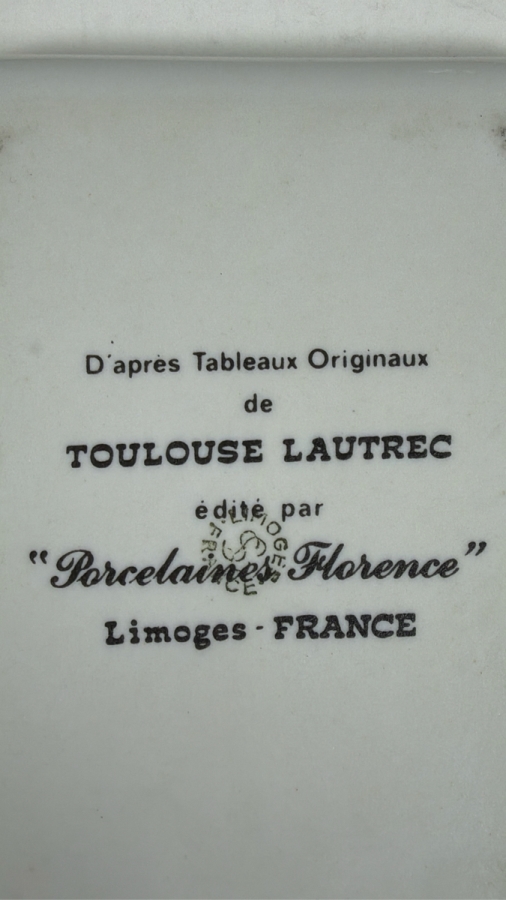 Set Of Four Toulouse Lautrec Poster Art Porcelain Trinket Dishes From Limoges France 3'W x 4'H [Photo 7]