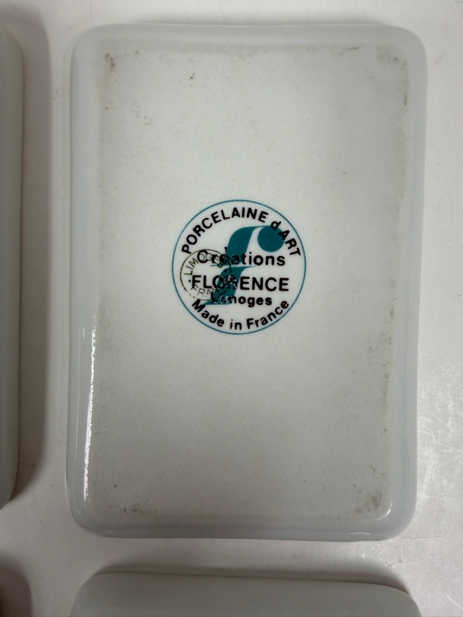 Set Of Four Toulouse Lautrec Poster Art Porcelain Trinket Dishes From Limoges France 3'W x 4'H [Photo 9]