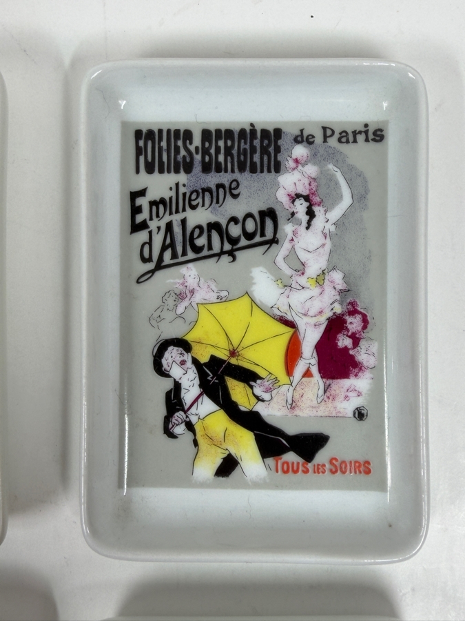 Set Of Four Toulouse Lautrec Poster Art Porcelain Trinket Dishes From Limoges France 3'W x 4'H [Photo 5]