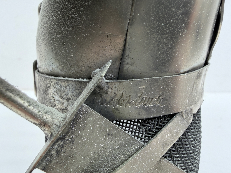 Vintage Michel Laude 'Etain' Pewter Metal Brutalist Knight Warrior Sculpture 7.5'H [Photo 5]