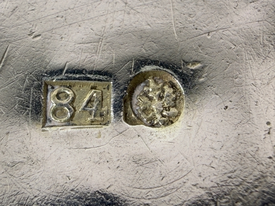 Antique Imperial Russian 84 Zolotnik 875 Silver Hand Engraved Vodka Beaker Or Kiddush Cup 2'H 38.1g $96 Silver Melt Value [Photo 6]