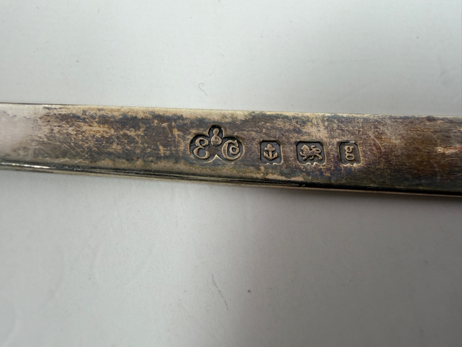 (3) Silver Tableware Pieces Featuring An 800 Silver Floral Repousse Cup And Two Sterling Silver Spoons With English Hallmarks 45.6g [Photo 6]