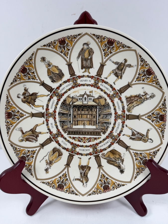 Vintage Wedgwood Of Etruria Collector's Plate Titled 'Shakespeare Characters - All The World's A Stage' 10'W [Photo 2]